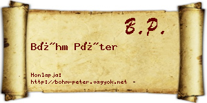 Bőhm Péter névjegykártya
