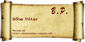 Bőhm Péter névjegykártya